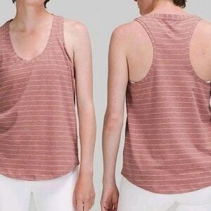 Lululemon Tank Top Pima Cotton
Short Serve Stripe Heathered Spiced Chai, Small